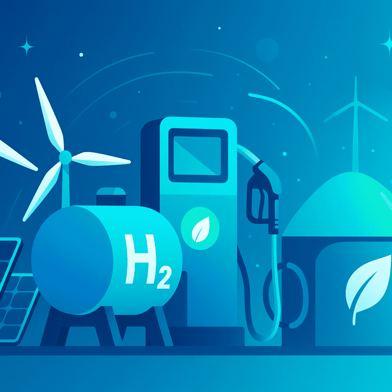 Illustration zu Future Fuels in der Schweiz – erneuerbare Energien wie Wasserstoff, E-Fuels und Biokraftstoffe zur Förderung der Energiewende